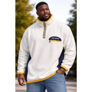 VTG Y2K BOSS FLEECE SWEATER Sz XL Skater Hip Hop Baggy Style